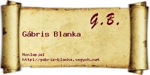 Gábris Blanka névjegykártya